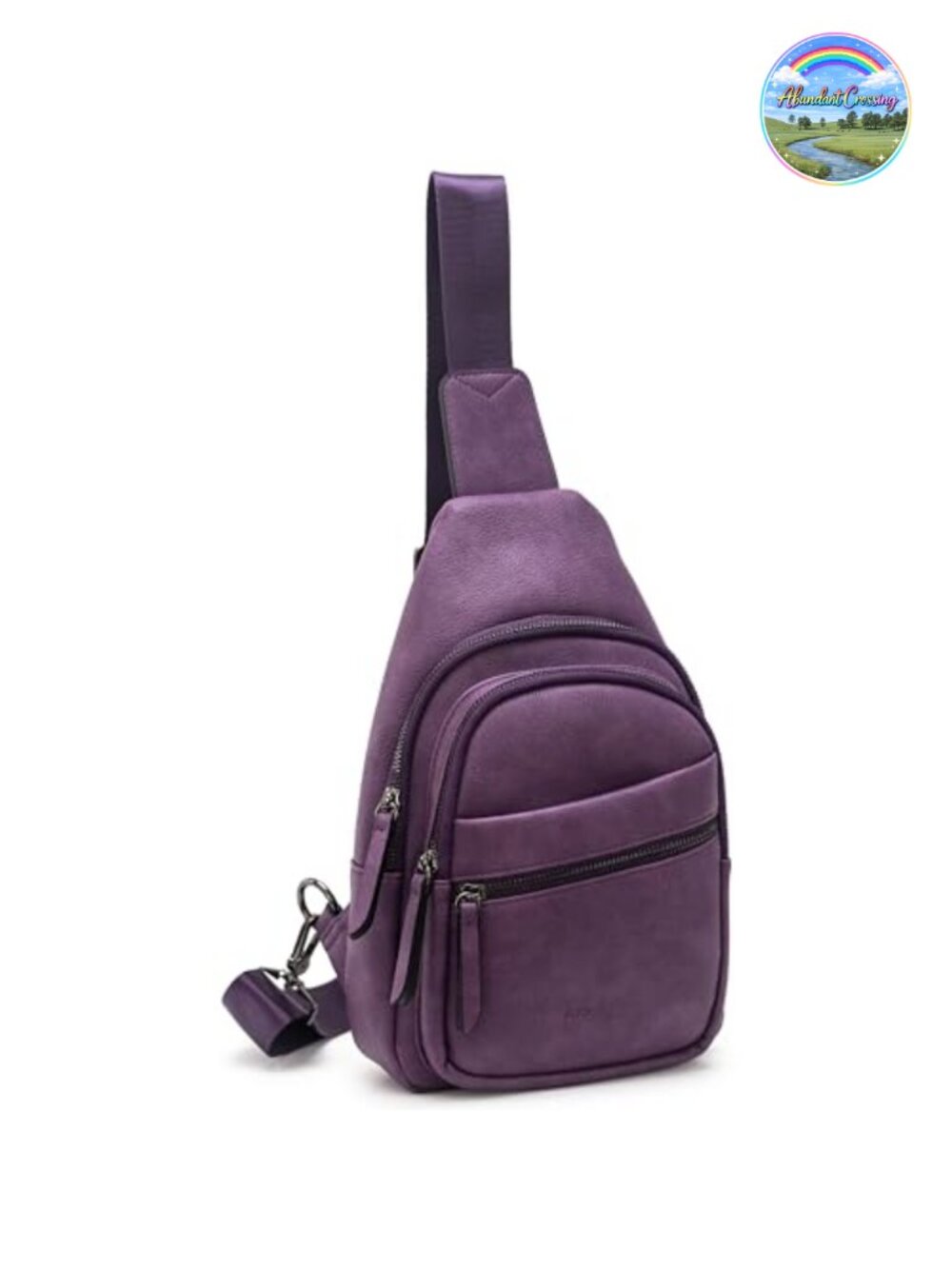Large Sling Crossbody Bag Vegan Leather Adjustable Strap Travel